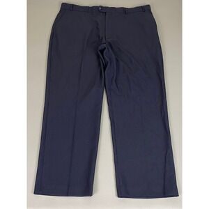 Stafford Essentials Dress Pants Men's 44x30 Navy Blue Classic FitPolyester Blend